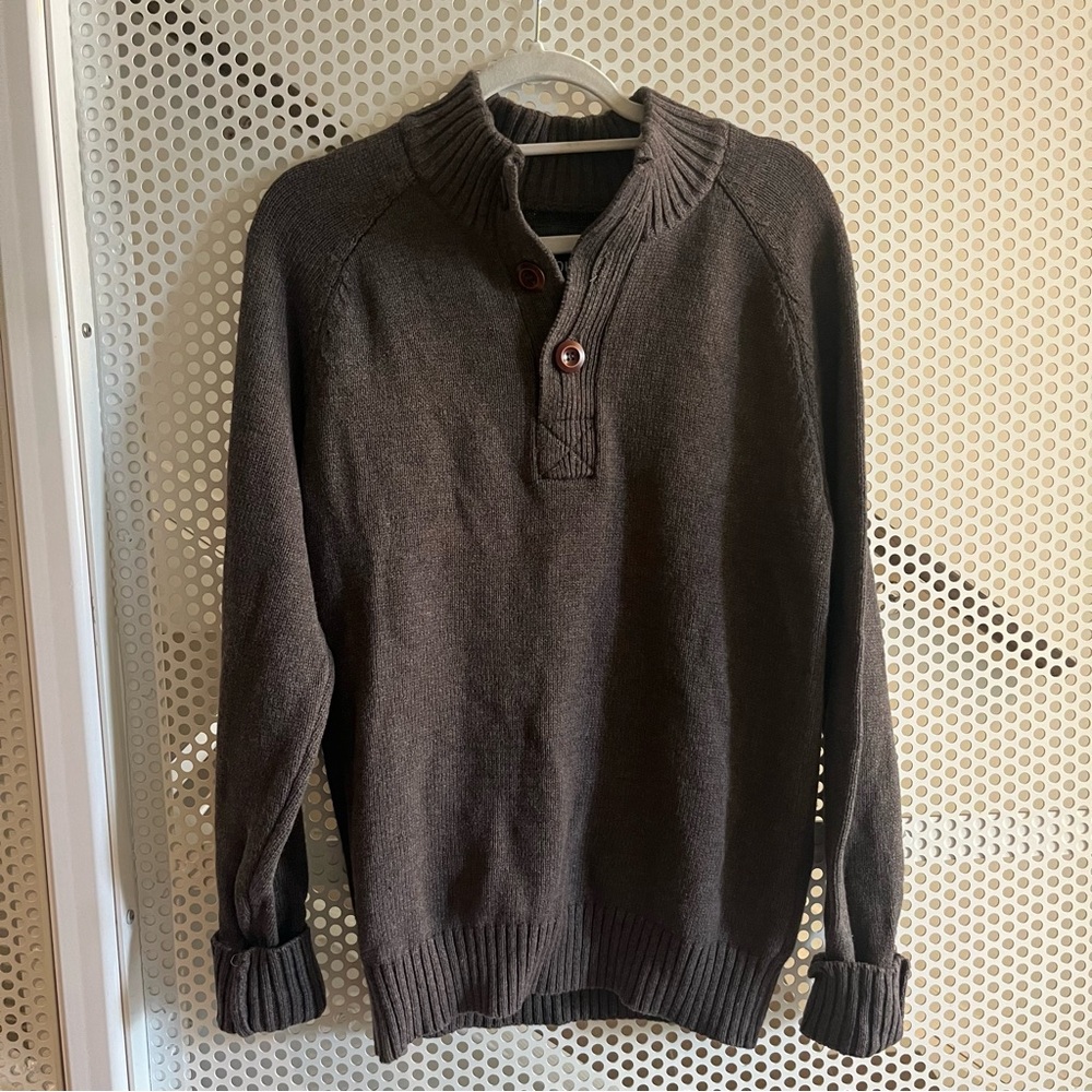 Kolby Men’s Knit High Neck Sweater Size Small in Chocolate Brown